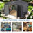 Outdoor Metal Storage Shed With Shutter Vents For Backyard Lawn Patio, Grey-103398005