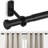 Aresha 1" Dia. Curtain Rods Adjustable Length Single Curtain Rod Black for Ceiling/Wall Mounting-848025303