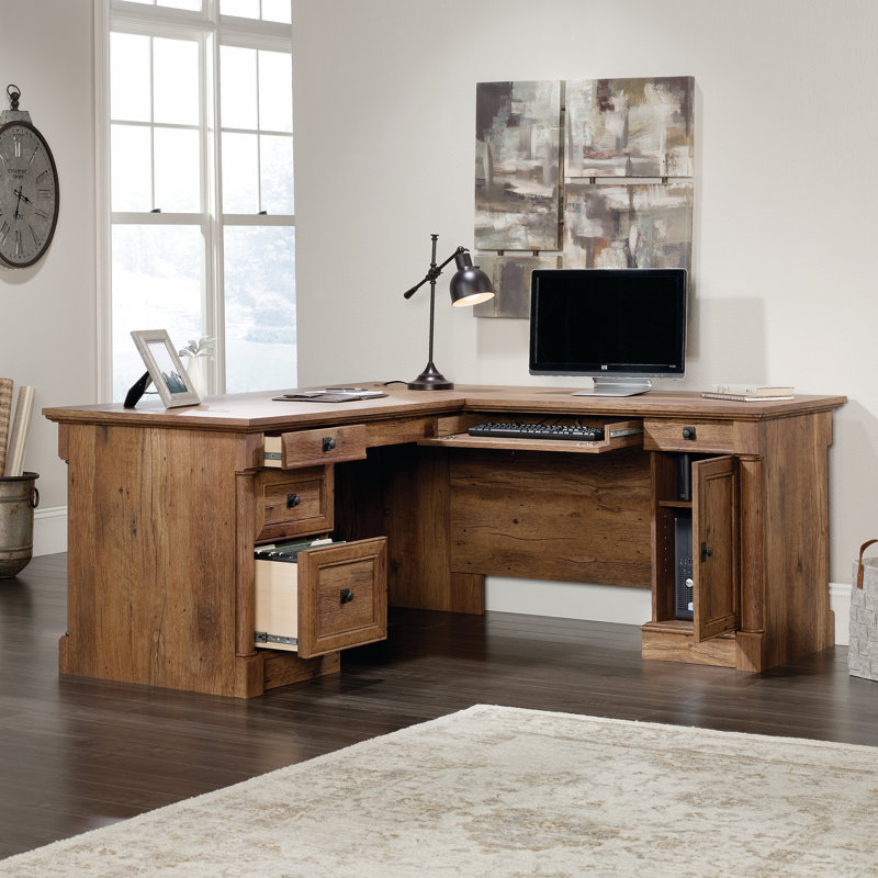 Bureau en L Walworth, Chêne rétro