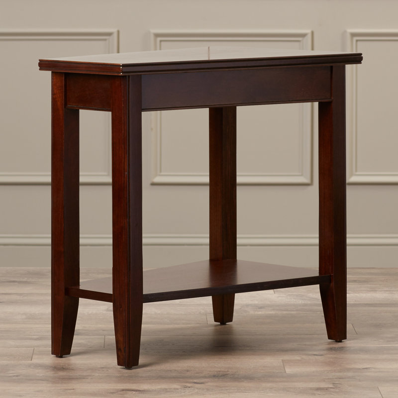 Laurent Solid + Manufactured Wood Wedge Table, Chocolate Cherry