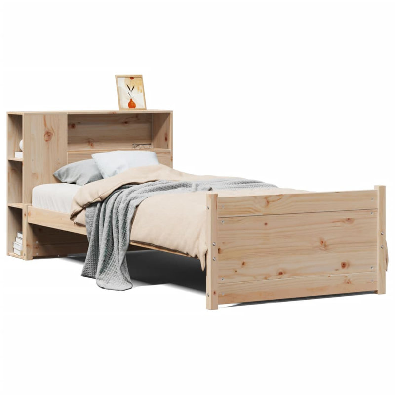 Bookcase Bed Without Mattress Small Single Solid Wood Pine