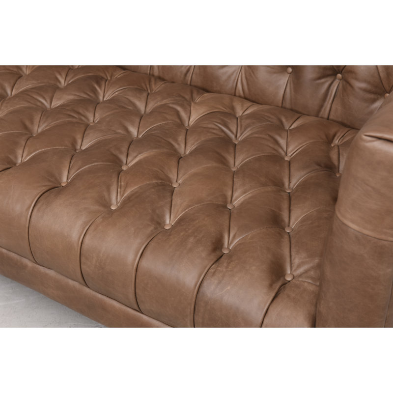 Williams Leather Sofa-75"-Nat Wash Camel, Brown Genuine Leather