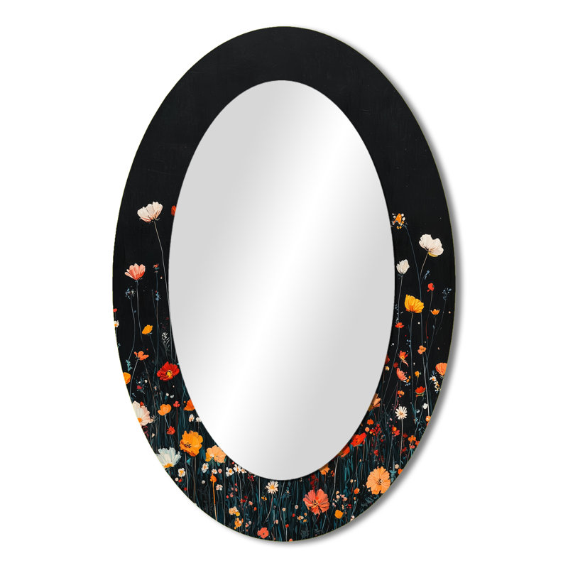 Miroir mural orange traditionnel orange, 36 po x 24 po