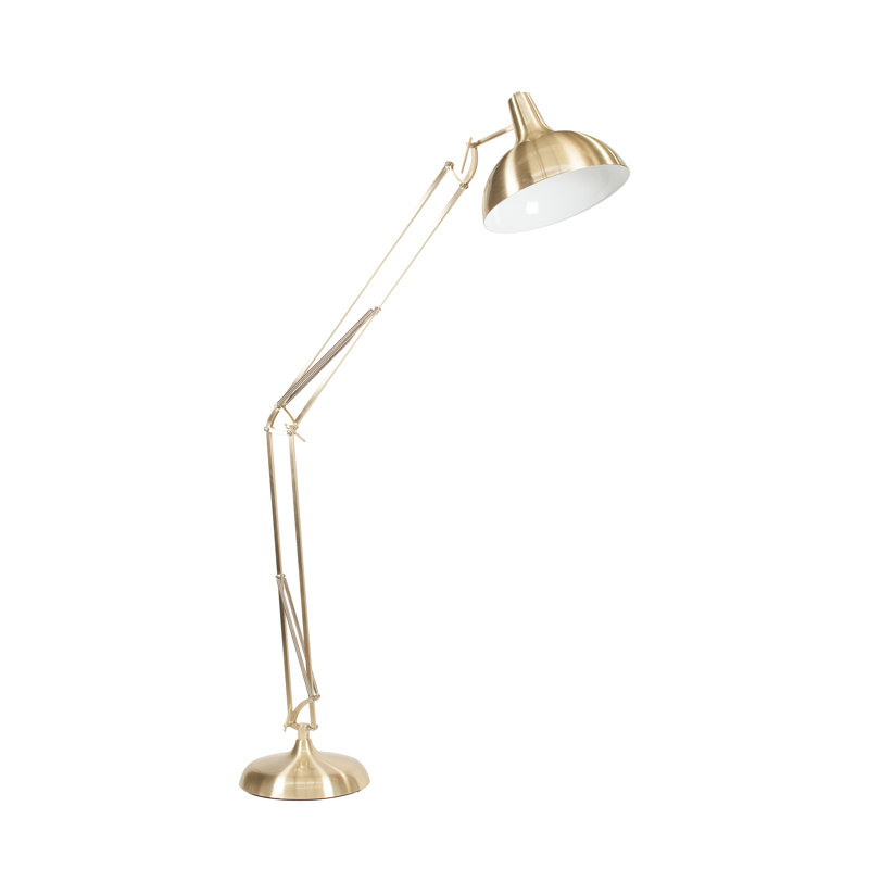 Iwamoto 180cm Brushed Task Floor Lamp, Gold