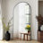 Arched Full-Length Mirror, Aluminum Alloy Frame, Tempered Glass Floor Mirror-1114336374-1114336360