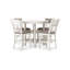 Ensemble de table de salle à manger à hauteur de comptoir 5 pièces Berg, bois blanc, chaises rembourrées-129458214-129458215-129458218