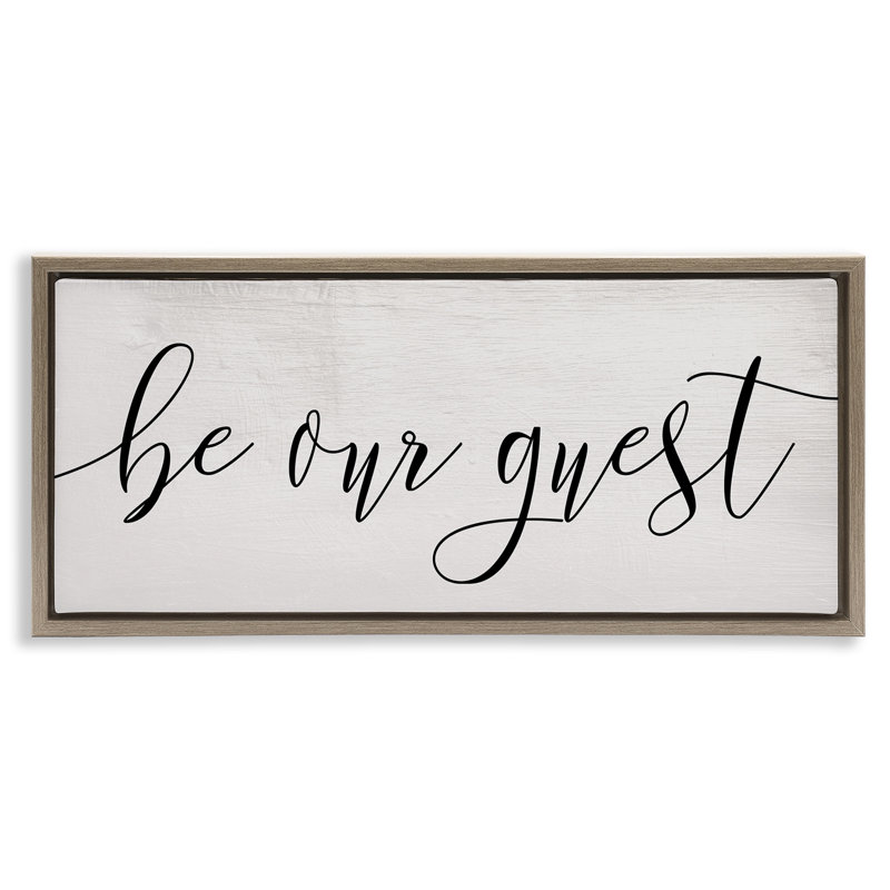Be Our Guest Script, 14" H x 31" W, Brown