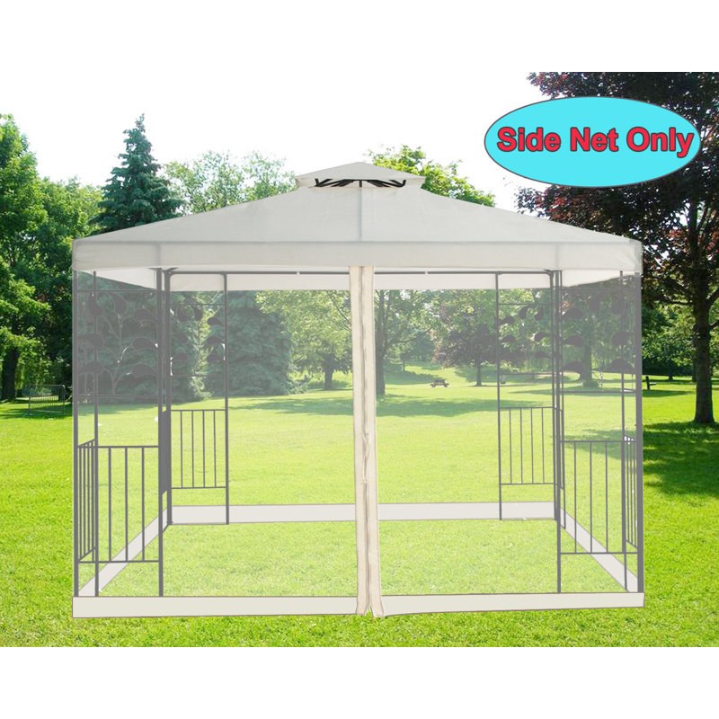 Atalee Dakota Fields Fabric Screen for Gazebo, White