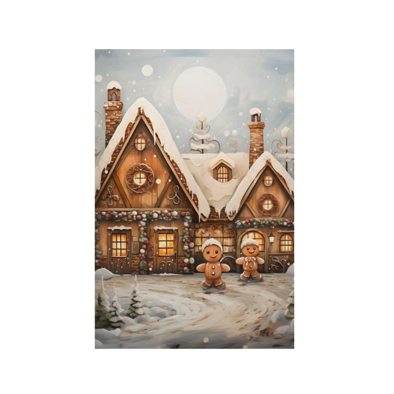 Art mural en toile de Noël pain d'épice sans cadre 24 po x 36 po