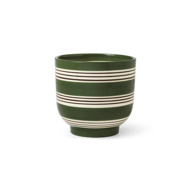 Pot à fleurs en céramique Omaggio Nuovo, Vert/blanc, H 5,5 po x l 5,9 po x P 5,9 po