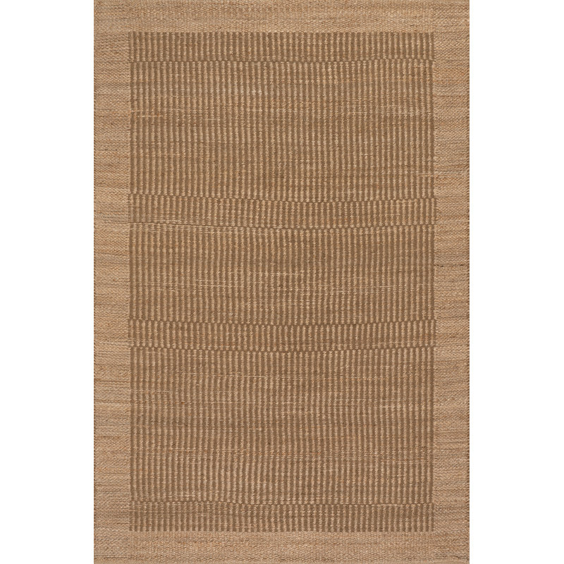 Nadira Striped Moroccan Jute Area Rug, Rectangle 9'6" x 13'6", Brown