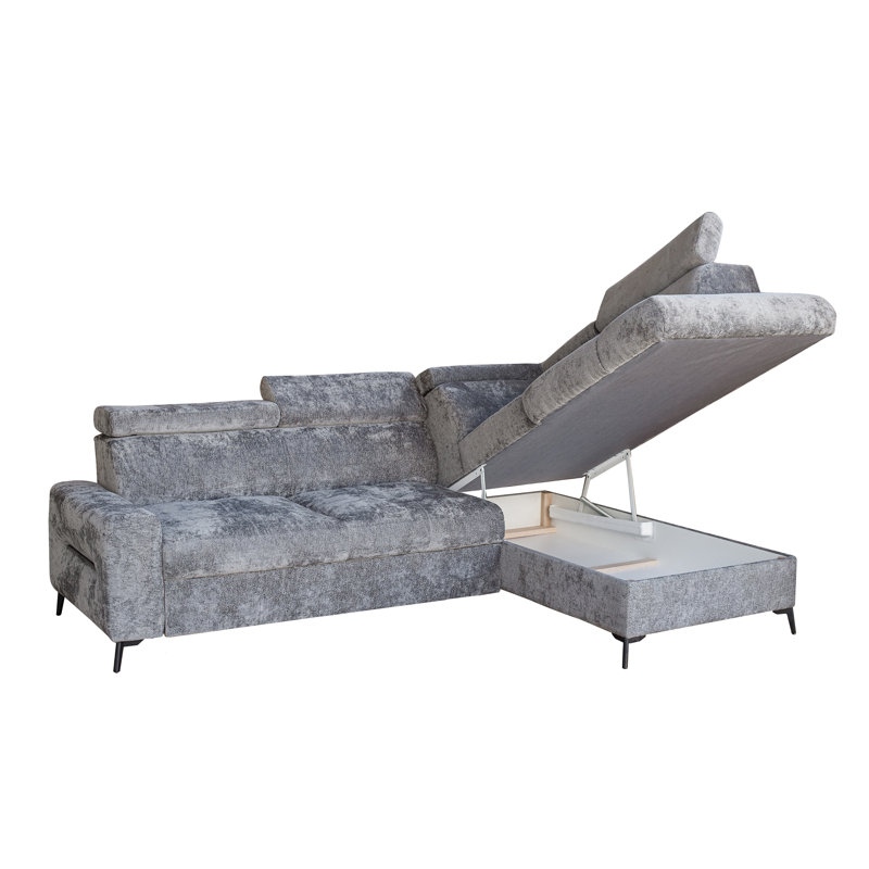 Floreda Grey Left Side Sectional With Bed And Storage, Left Hand Facing