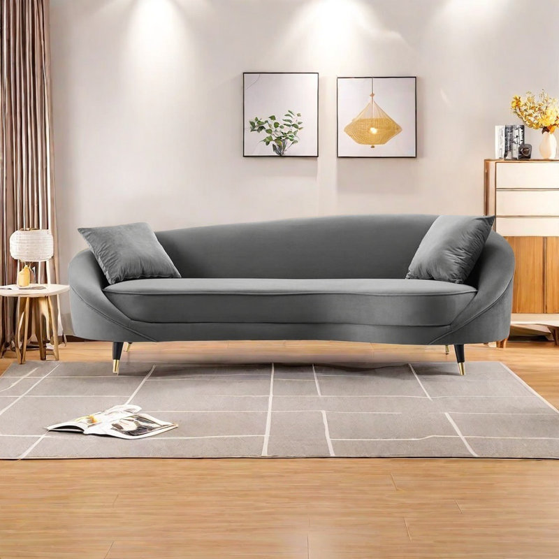Chaise longue en tissu Comfort High Resilience, Gris
