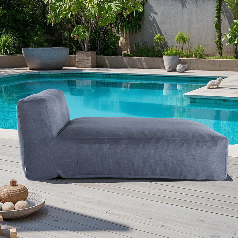 Méridienne de jardin pour l'extérieur, Bleu denim