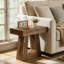 Table de bout en bois, petite table d'appoint à 2 niveaux avec base stable-1942413340