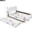 Lit plateforme en bois avec lit gigogne simple, blanc - Utilisation complète de l'espace, rembourré, facile à assembler-452983352-452983335