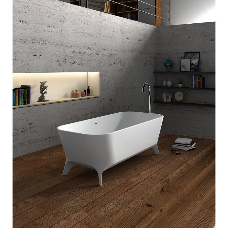Beyo 70.75'' x 31.5'' Soaking Solid Surface Bathtub