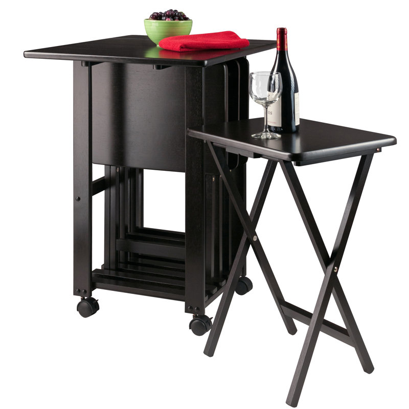 Adreanne Tray Table Set, Black