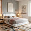 Grand lit plateforme tapissier Boucle-547732559
