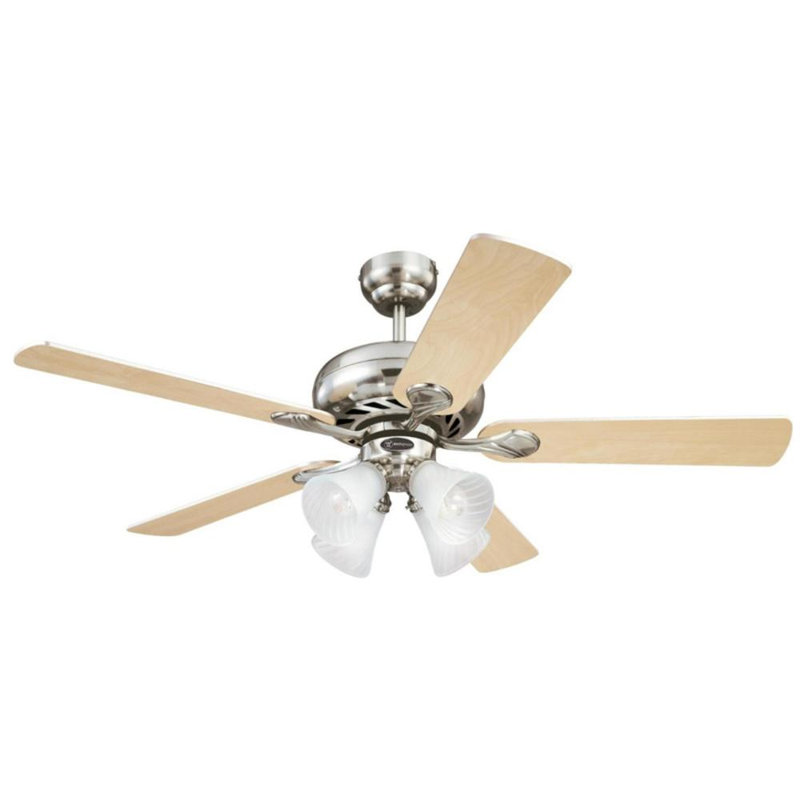 Pergola de 52 po Westinghouse Ventilateur de plafond intérieur DEL en nickel brossé