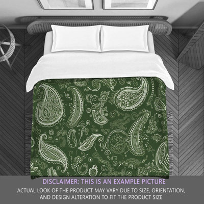 Paisley Green/White Microfiber Comforter