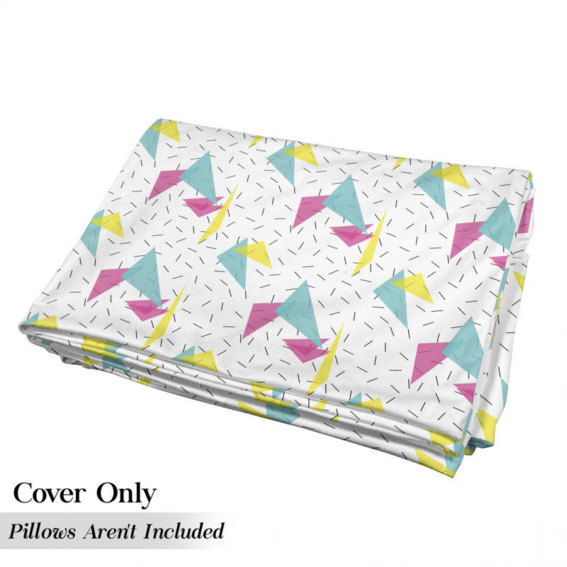 Housse de coussin d'extérieur Memphis Forms with Lines Triangles, H 2 po x l 36 po x P 88 po