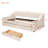 Twin Size Upholstered Daybed with Storage Armrests & USB Port, Space-Saving White Bed for Bedroom Furniture-1300450099