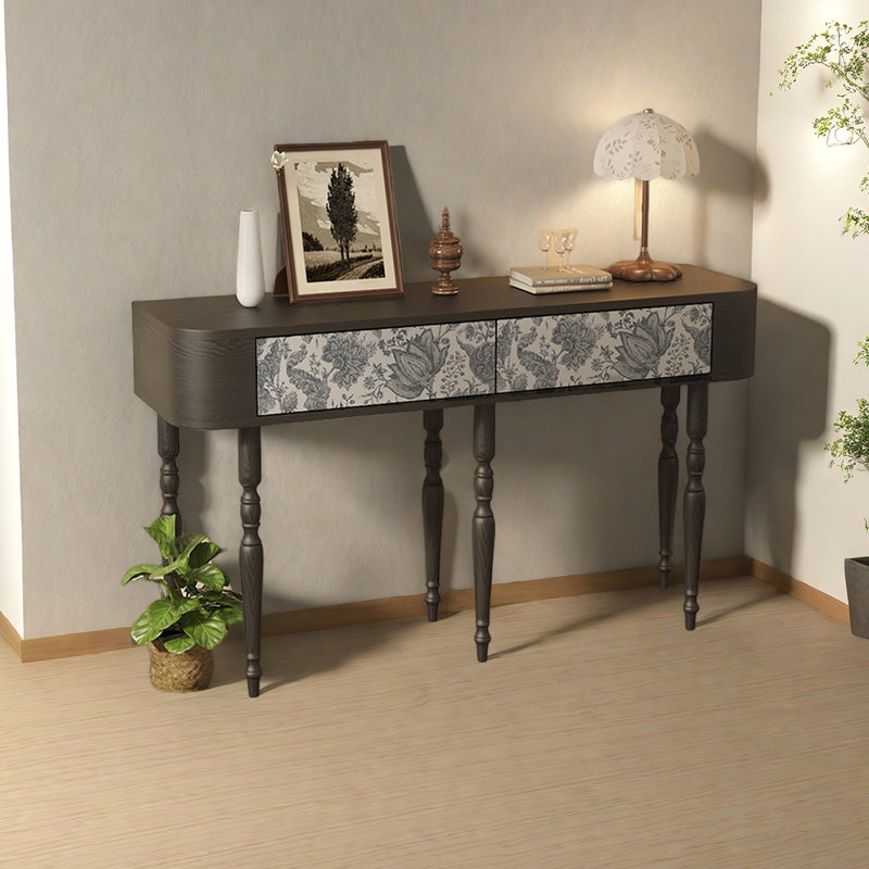 Console moderne avec tiroirs en bois, H 31,5 po x l 55,12 po x P 15,75 po