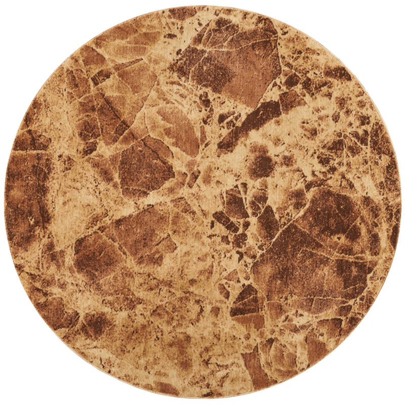 Tapis contemporain au lait Anastasia, Rond 5 pi 6 po