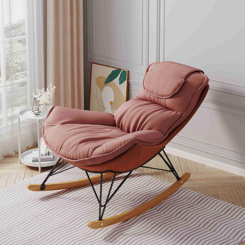 Fauteuil à bascule de loisir simple, fauteuil de luxe léger, fauteuil de détente pour balcon, coussin de siège confortable et respirant, amovible et lavable