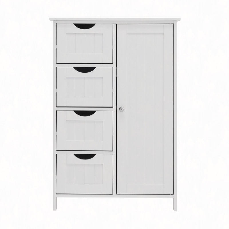 Armoire de rangement pour salle de bain, armoire de plancher avec tablette réglable et tiroirs