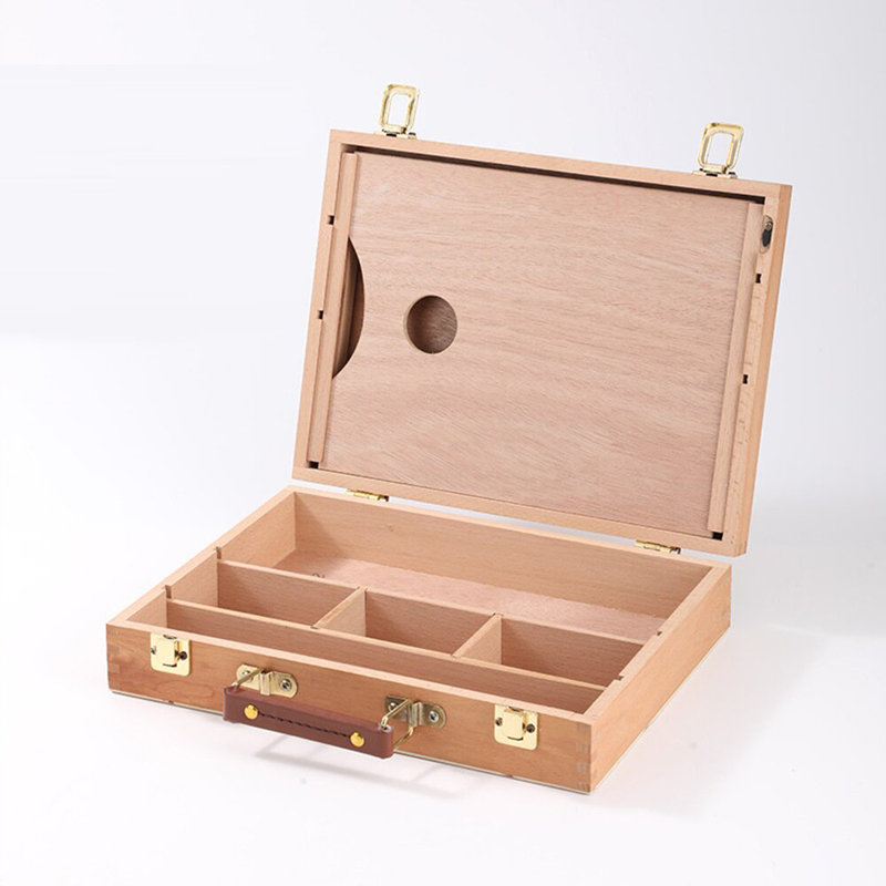 Boîte à outils d'artiste en bois
