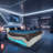 Upholstered Platform Bed Frame with led, Bluetooth connection to play music control-146953080