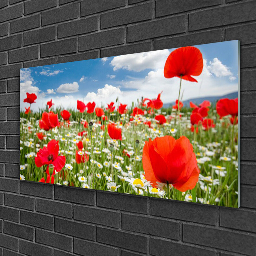 Nature Meadow Flowers - No Frame Print on Glass