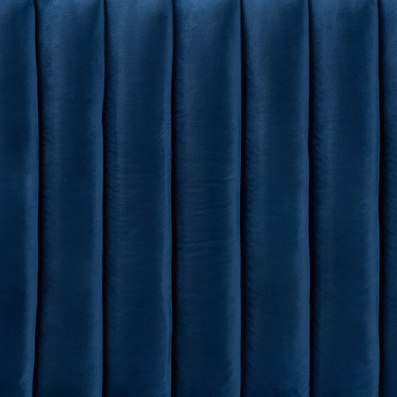 Tête de lit tapissier Coralee, Bleu marine, Grand