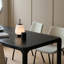 Table de salle à manger rectangulaire noire en bois massif-541276755