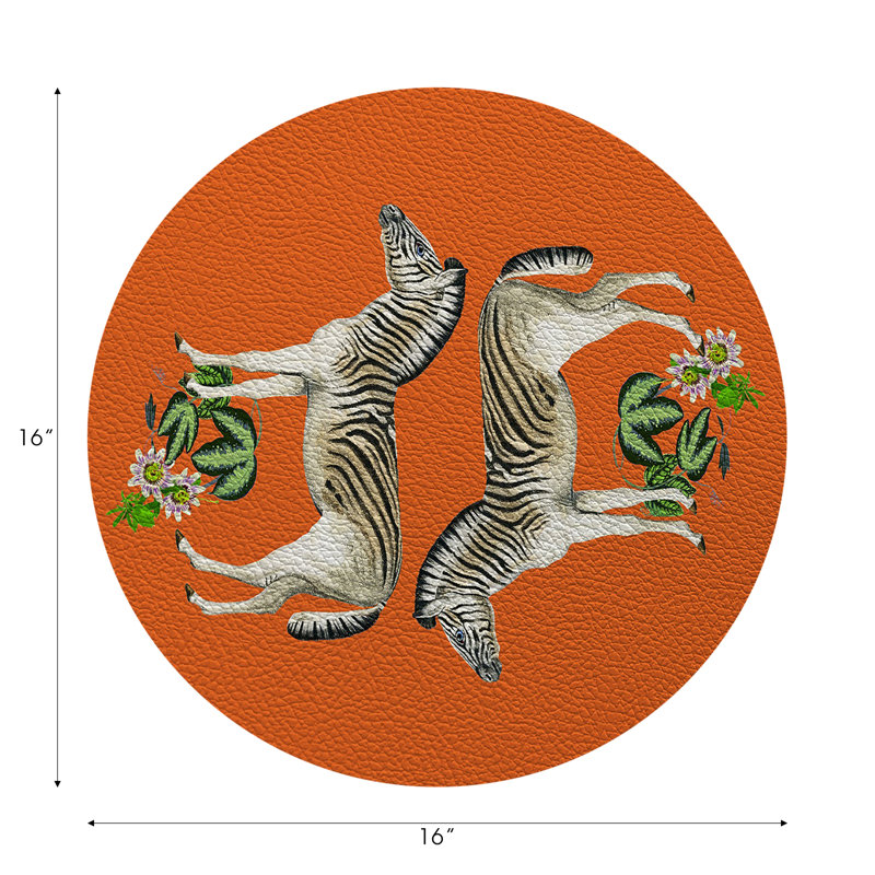 Zebra Seeing Double Placemat, Orangerie