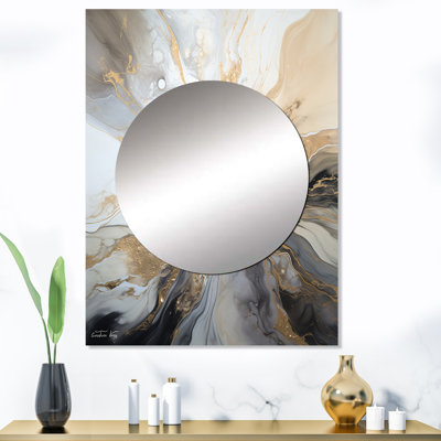 Leyner éclair liquide et noir liquide Art Explosion - miroir mural décoratif Lightning, grand miroir traditionnel, impression d'art en métal