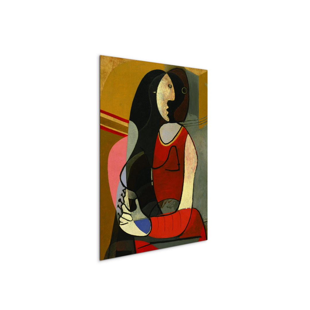 Seated Woman by Art Studio 77.5cm H x 58cm W MetalArt Materic Aluminum Satin Effect, Frameless Panel, Lightweight Ready to Hang