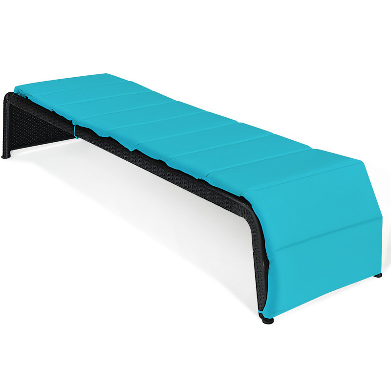 Chaise longue inclinable avec coussin Luciana, Bleu