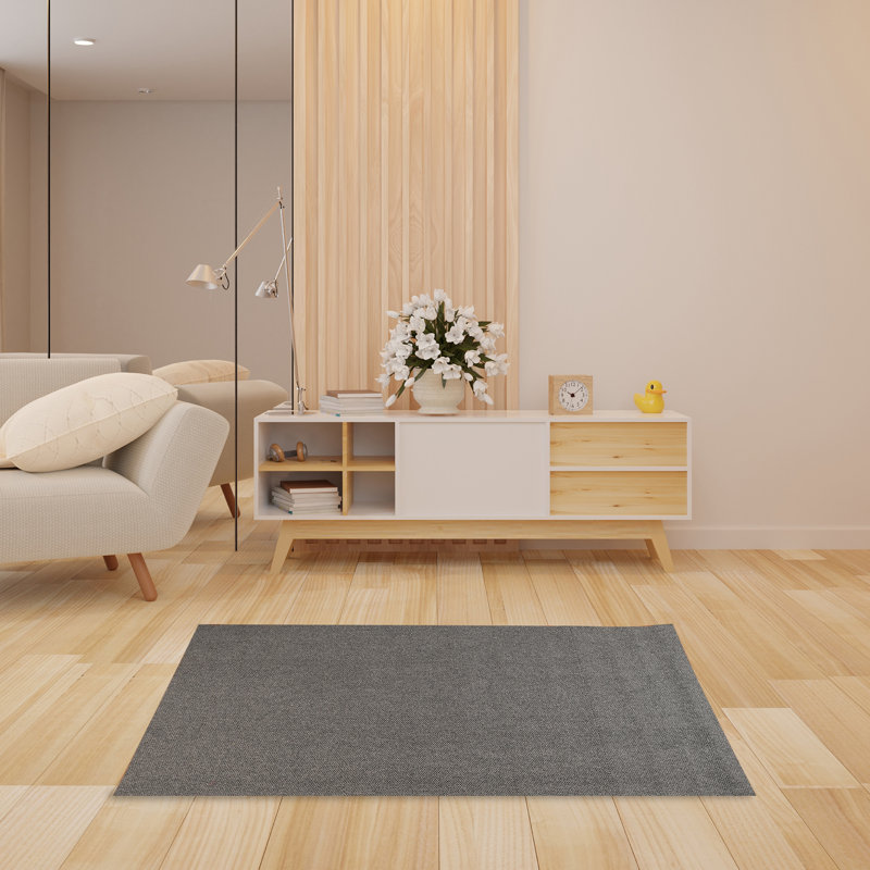 Tapis intérieur / extérieur gris tissé à la machine Estralita, Octogone 4 pi