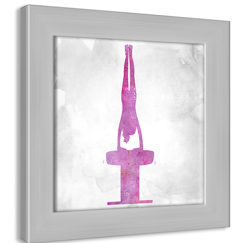 Gymnastique 1, H 10 po x l 10 po x P 0,63 po, Encadré plat argent