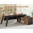 71" Executive Desk with File Cabinet L Shaped Computer Desk with Power Outlets-242028166