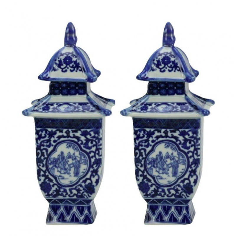 Mini Blue And White Pagoda