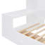Lit de jour simple en bois avec trois tiroirs et armoire, bureau et tablettes