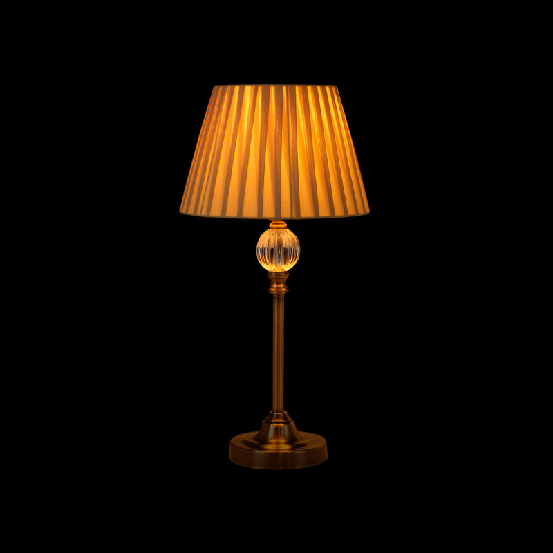 Pickering Lamp, Antique Brass, White