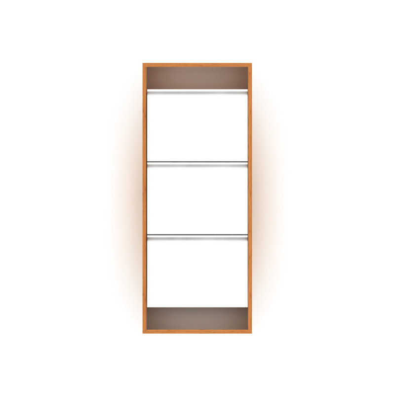 Range-chaussures en bois à 3 niveaux avec rangement en noyer chic et énergique, Noyer, H 20,55 po x l 6,02 po x P 48,55 po