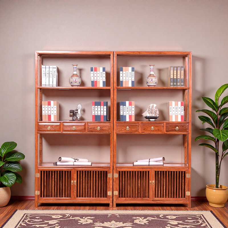 Nouvelle bibliothèque de style rétro chinois minimaliste