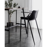 Modern And Simple Saddle Leather Backrest Bar Stools