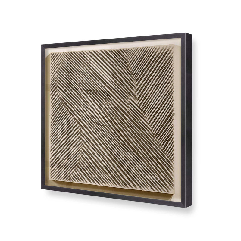 Modern Linear Illusion II, Weathered Zinc Single Picture Framed, 21.75" H x 21.75" W